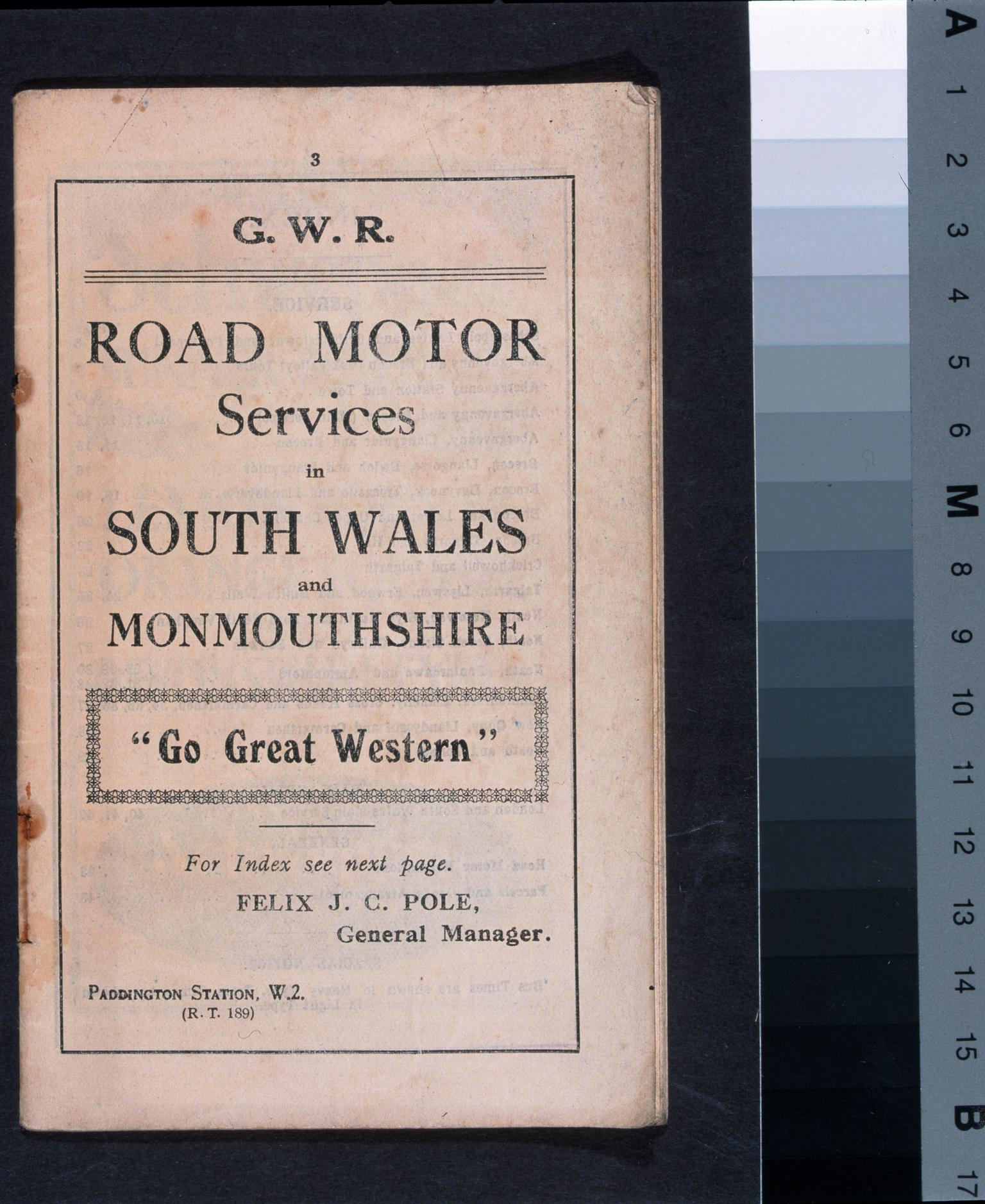 G.W.R. Road Motor Services in South Wales and Mon.