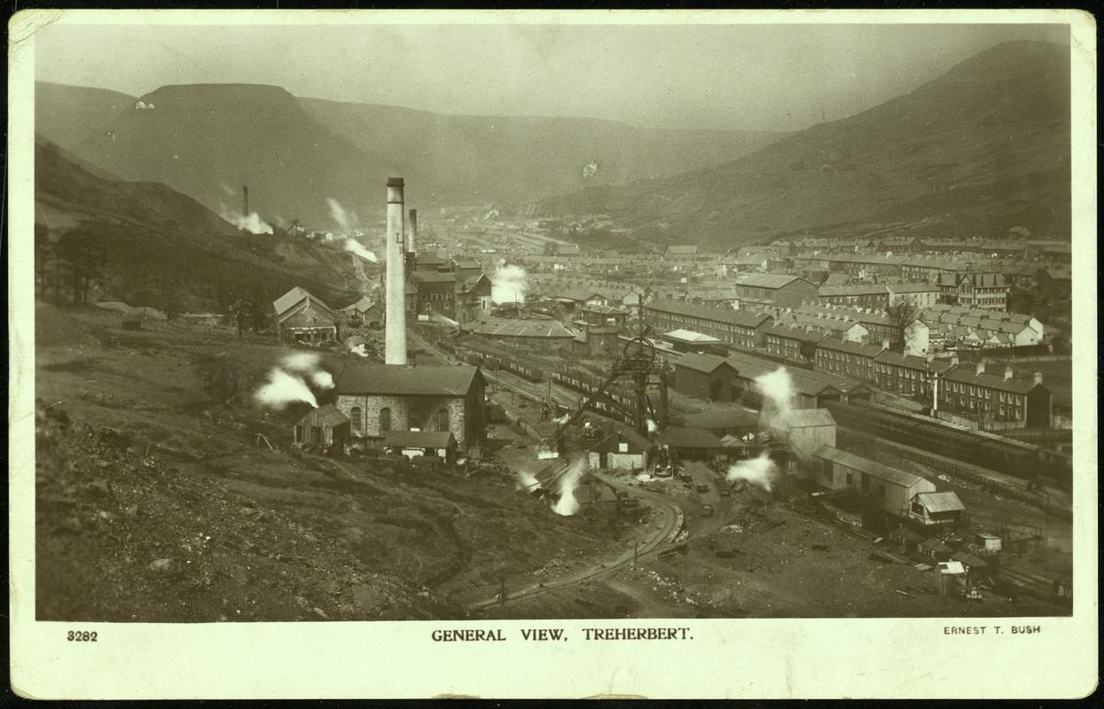 "General view, Treherbert" showing Bute Merthyr colliery (front)