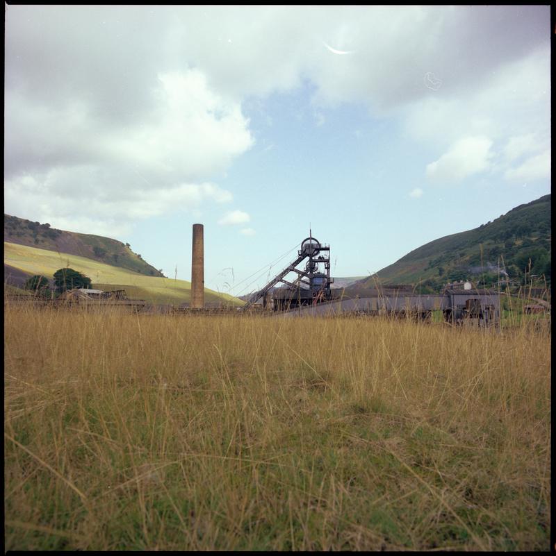 Colour film negative showing a surface view of Marine Colliery.  'Marine' is transcribed from original negative bag.