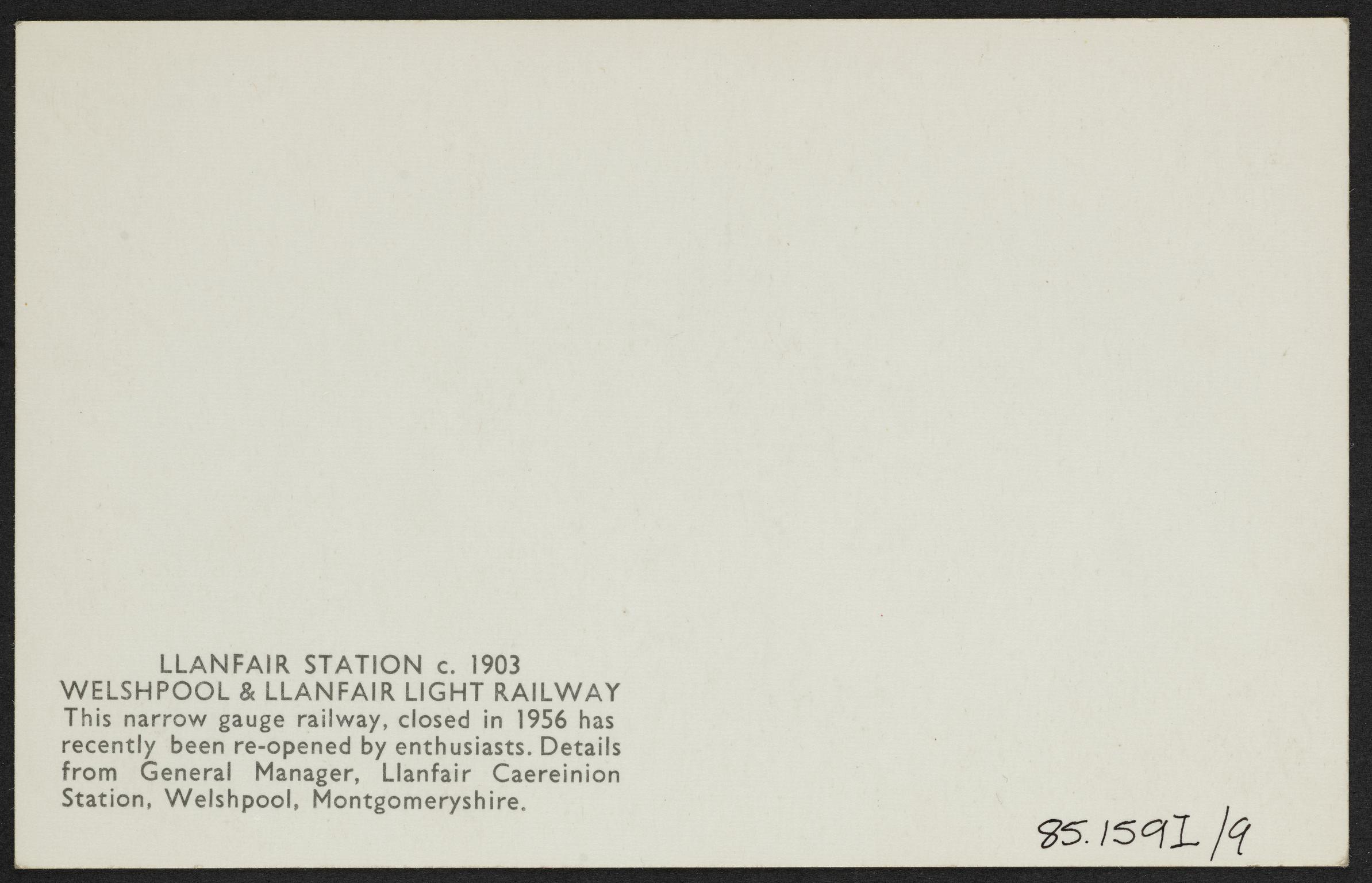 Llanfair Station c.1903, postcard