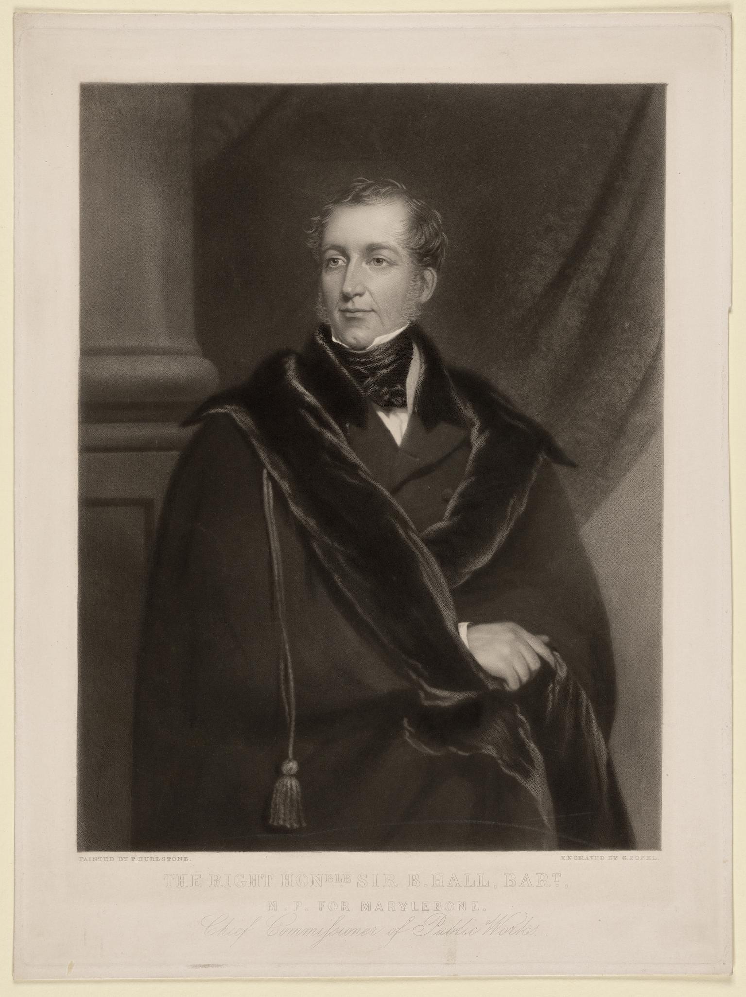 The Right Hon Sir B. Hall, Bart MP for Marylebone (1802 - 1867)