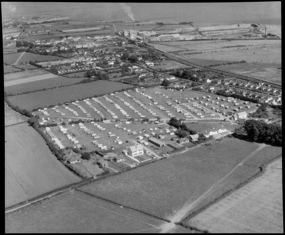 Aerial view of Fontygary caravan site, Barry.