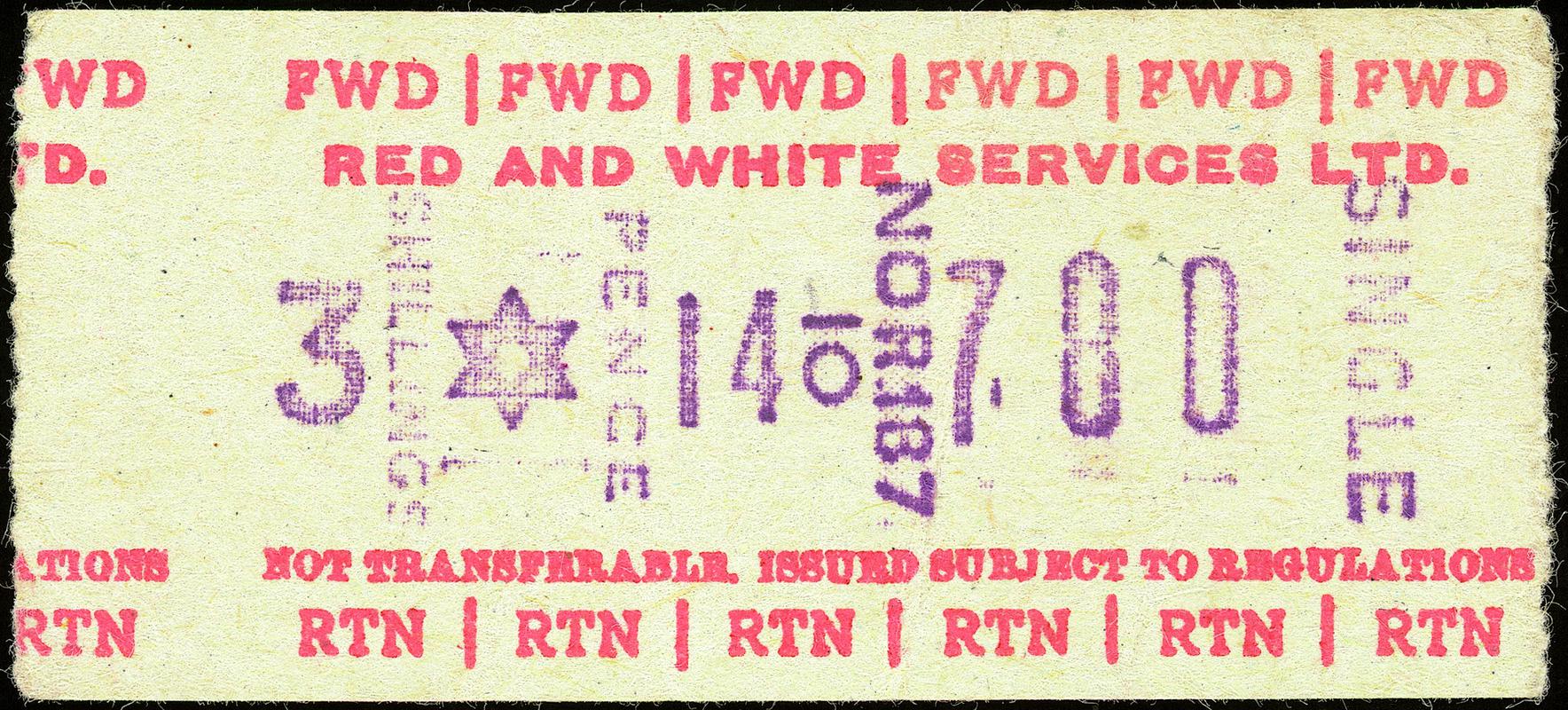 Red & White Services Ltd. bus ticket