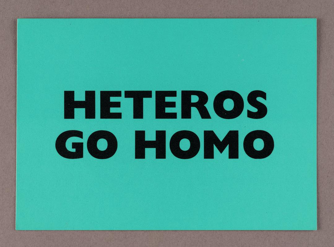 Postcard 'Heteros Go Homo'