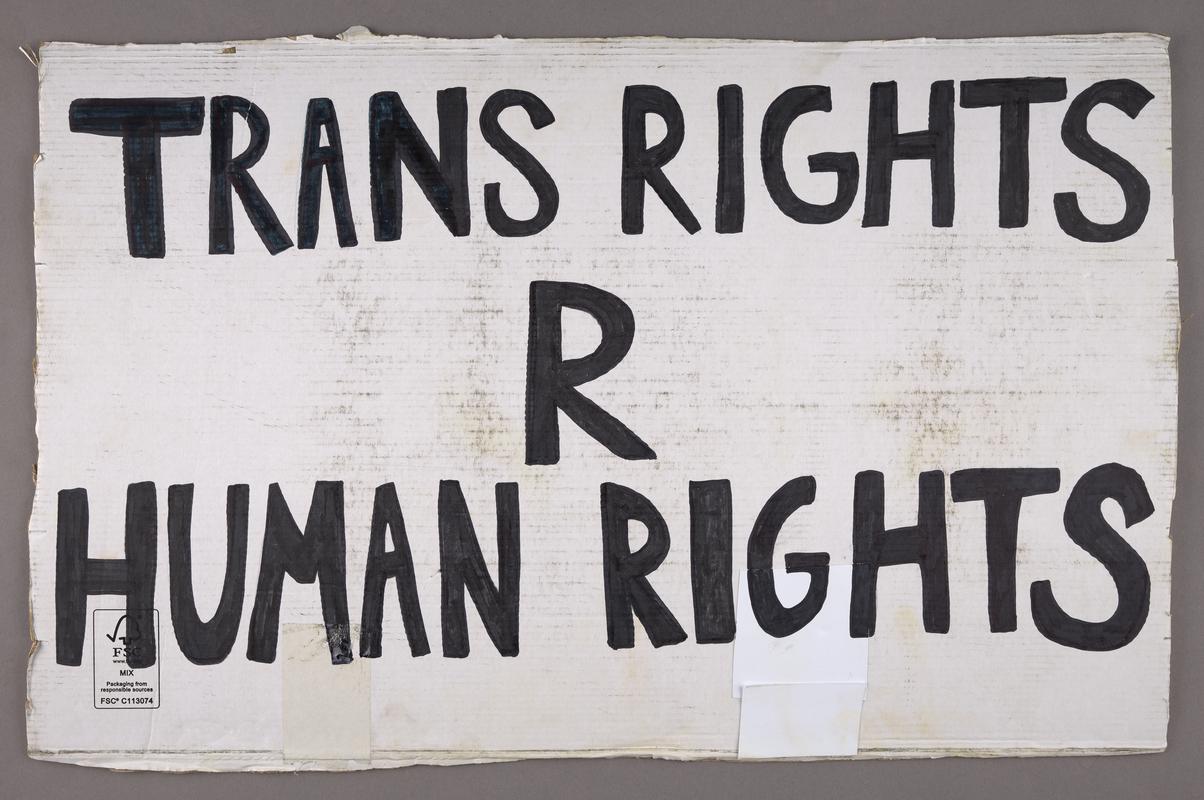 Placard 'Trans Rights R Human Rights'