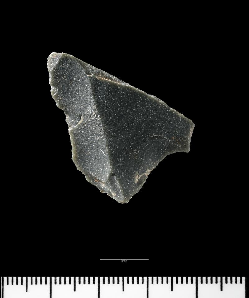 Upper Palaeolithic stone blade from Hoyle's Mouth Cave. Dorsal surface