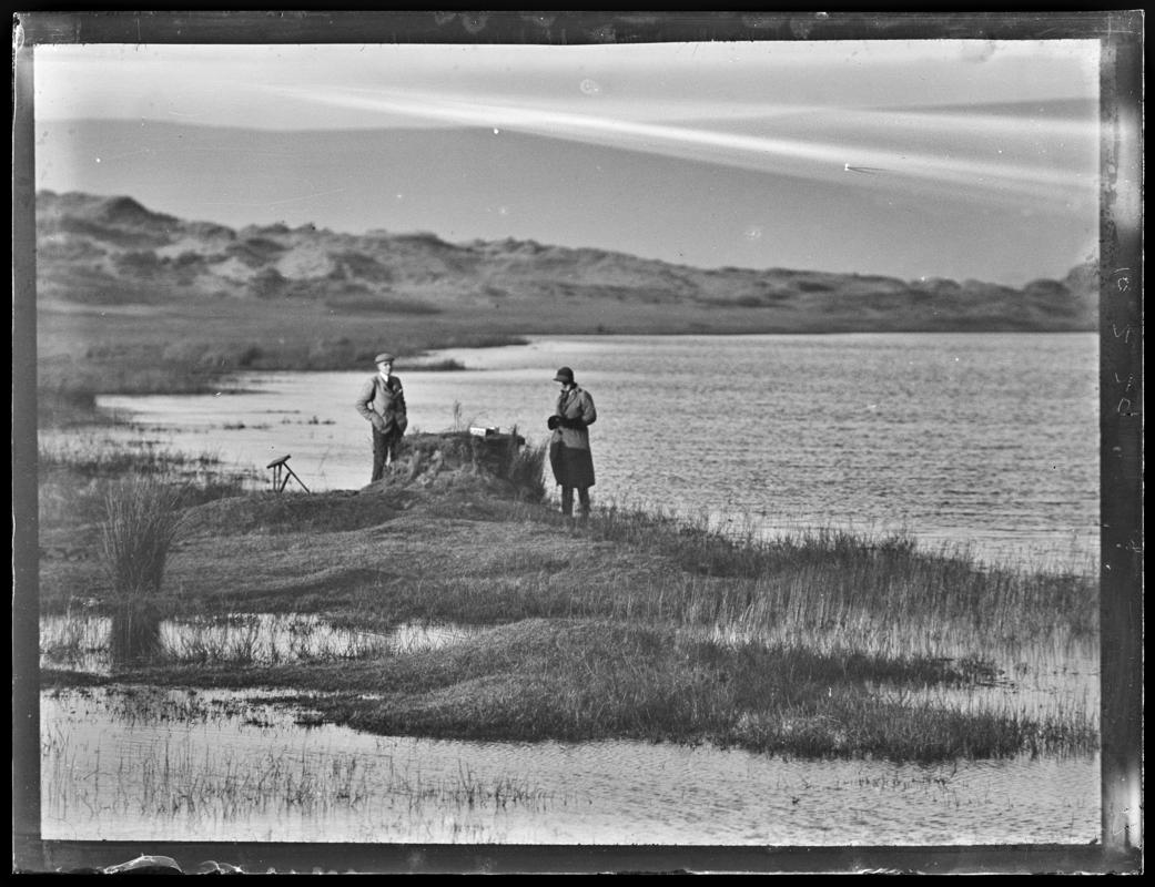 Kenfig Pool, glass negative
