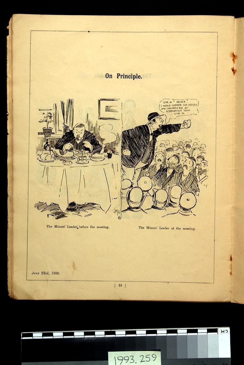 Cartoons of the Welsh Coal Strike by J.M. Staniforth - 'On Principle'