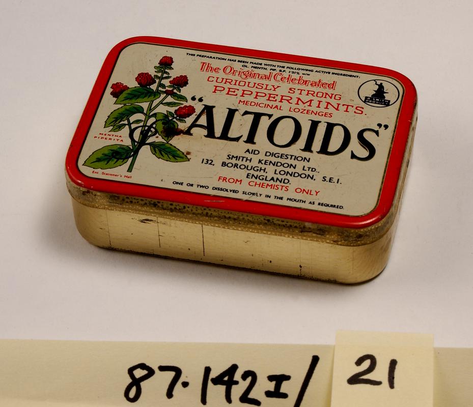 Peppermint "Altoids" tin