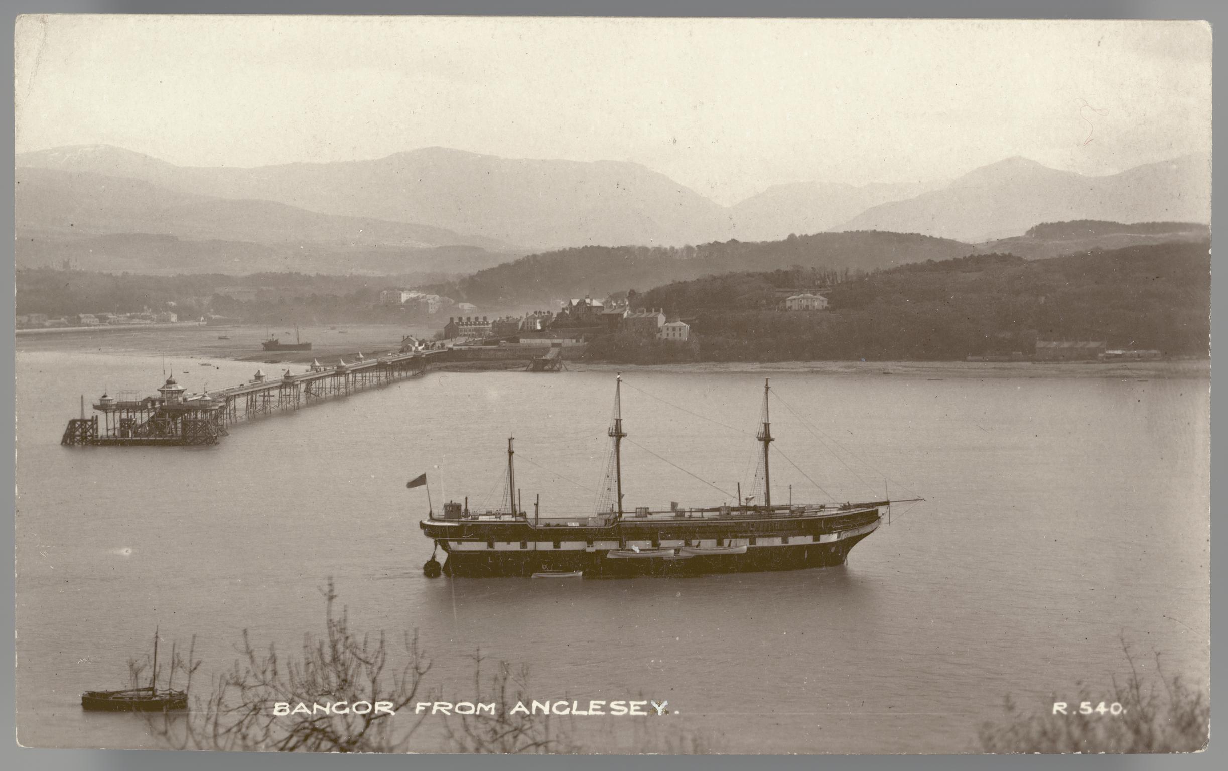 Bangor from Anglesey (postcard)