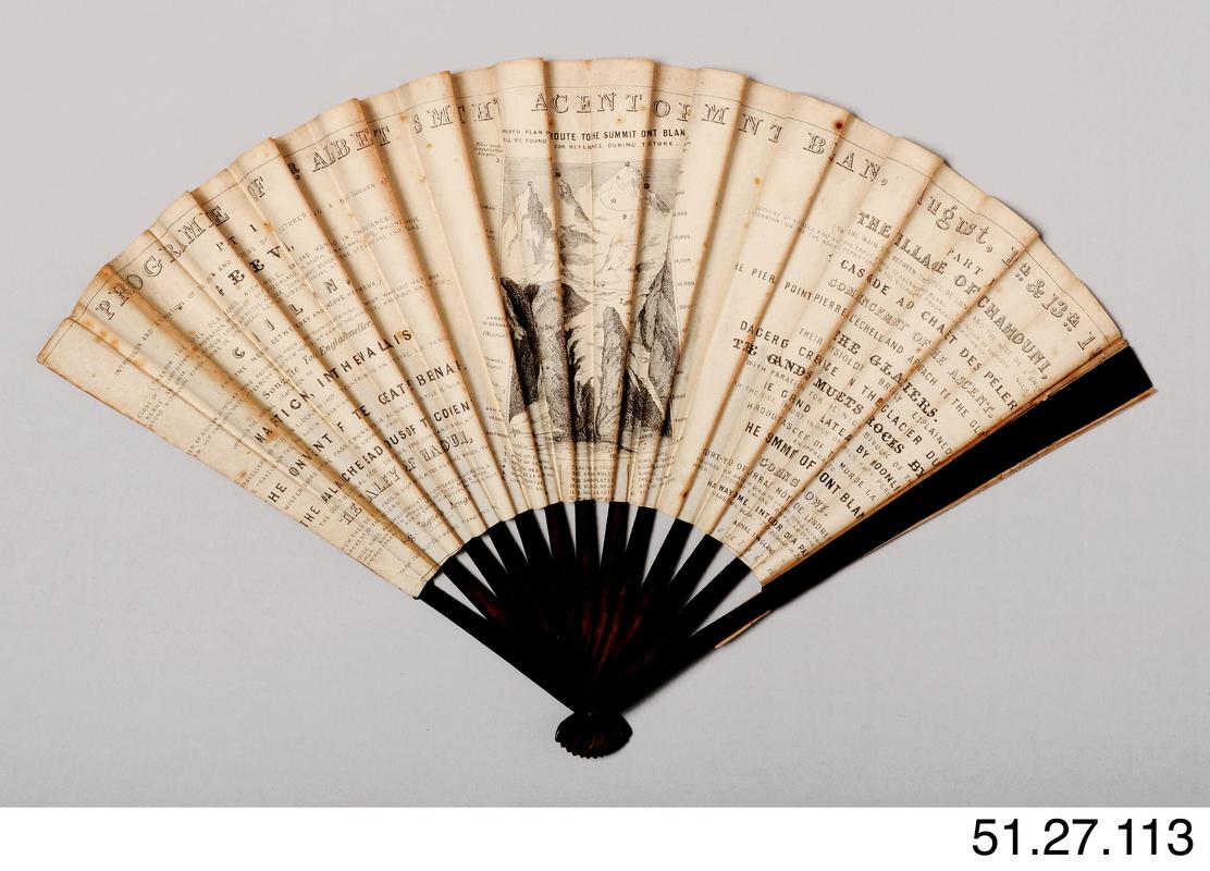 Paper fan with inscription