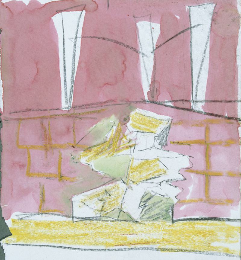 Palms on a wall, pink study