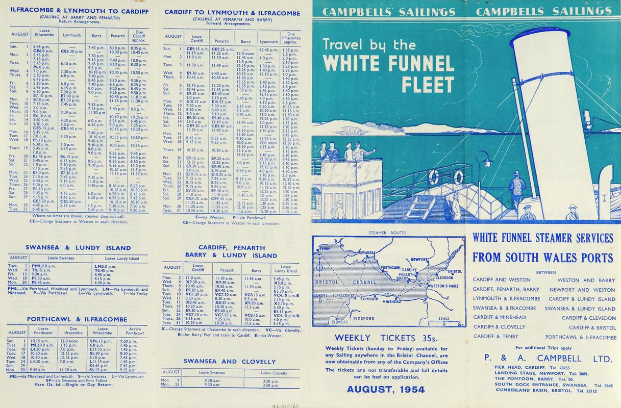 Campbell's Sailings from S. Wales Ports, handbill