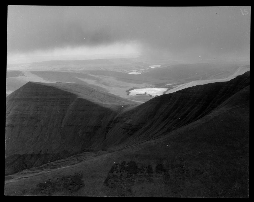 Aerial view of the Brecon Beacons.