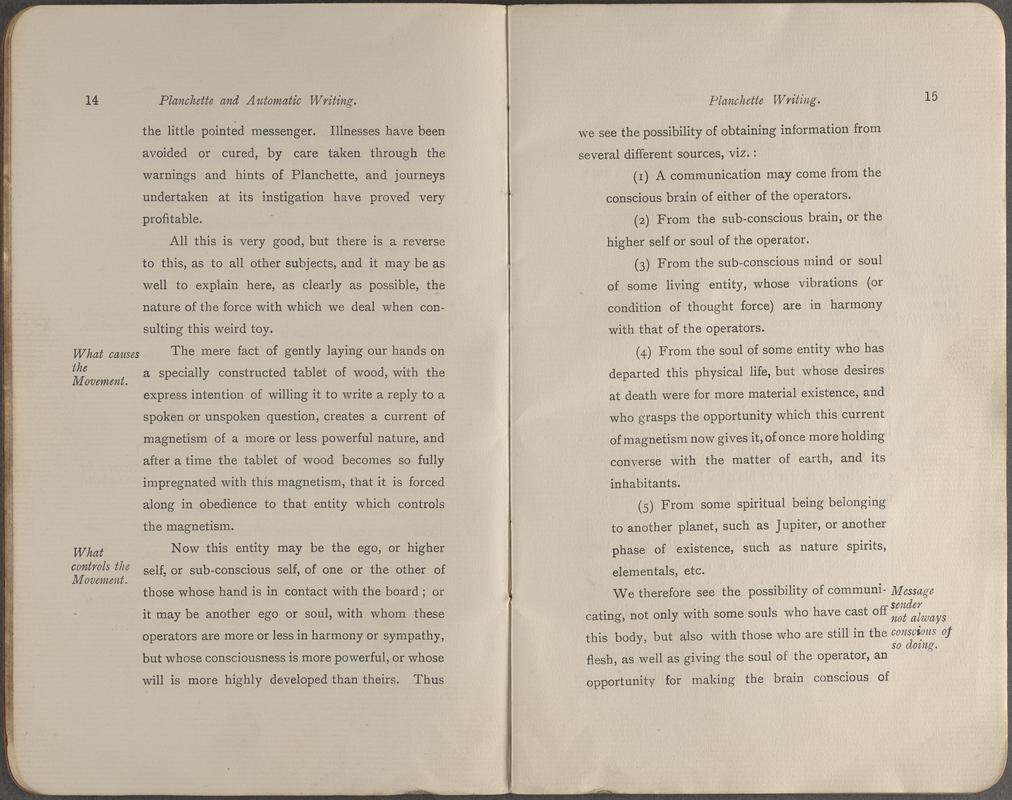 Planchette instruction book