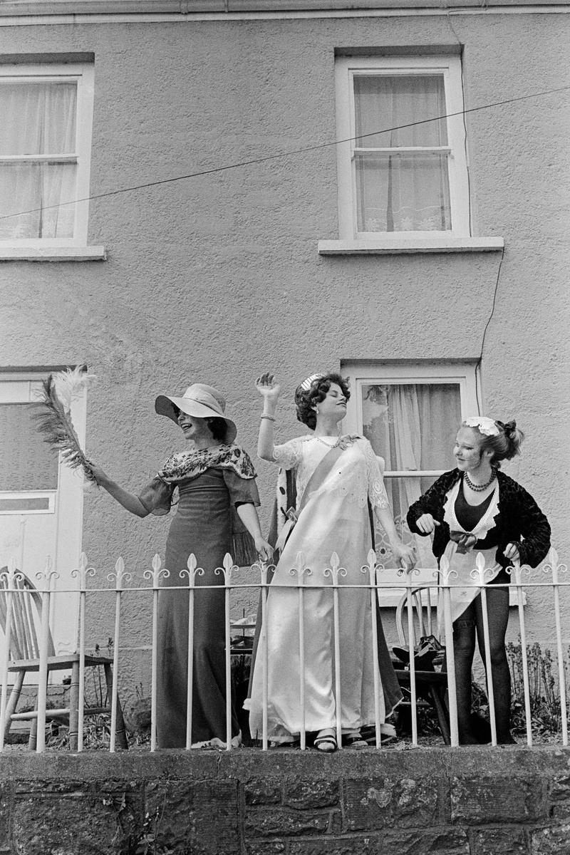 Celebrating by dressing up for the Queens Jubilee visit to Wales. Tintern. 1976