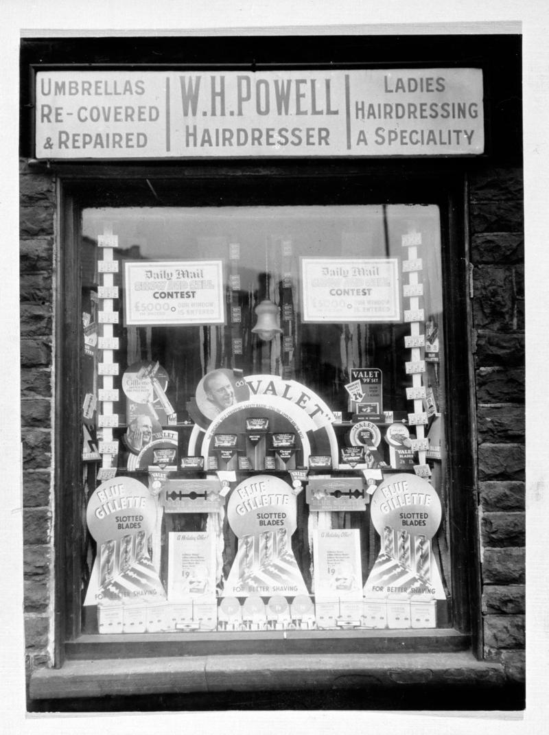Photograph of Window Display: W H Powell Hairdressers