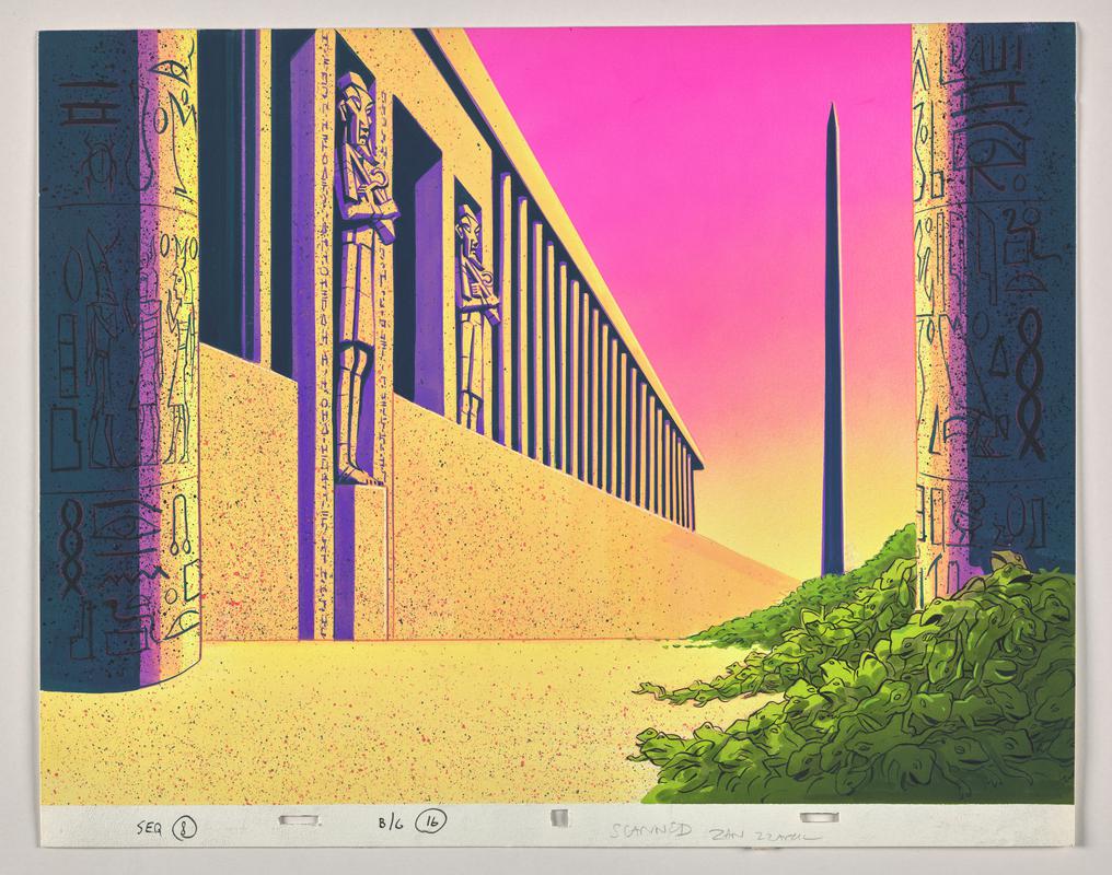 Background animation production artwork from episode Moses in series 'Testament: The Bible in Animation'. Appears to be used with overlay 2019.5/338.
