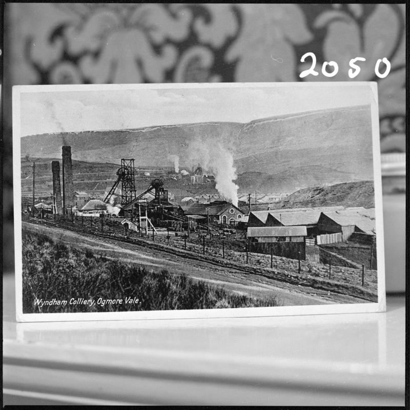 Black and white film negative of a photograph showing a general surface view of Wyndham Colliery.  'Wyndham' is transcribed from original negative bag.