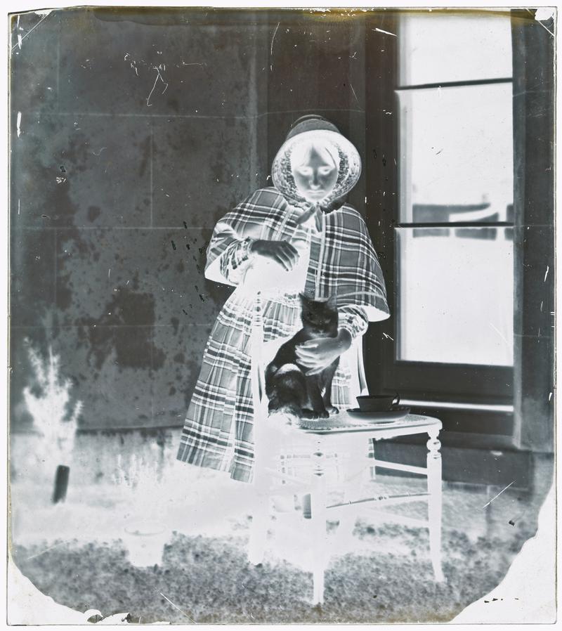 Lucy and Peeps, glass negative