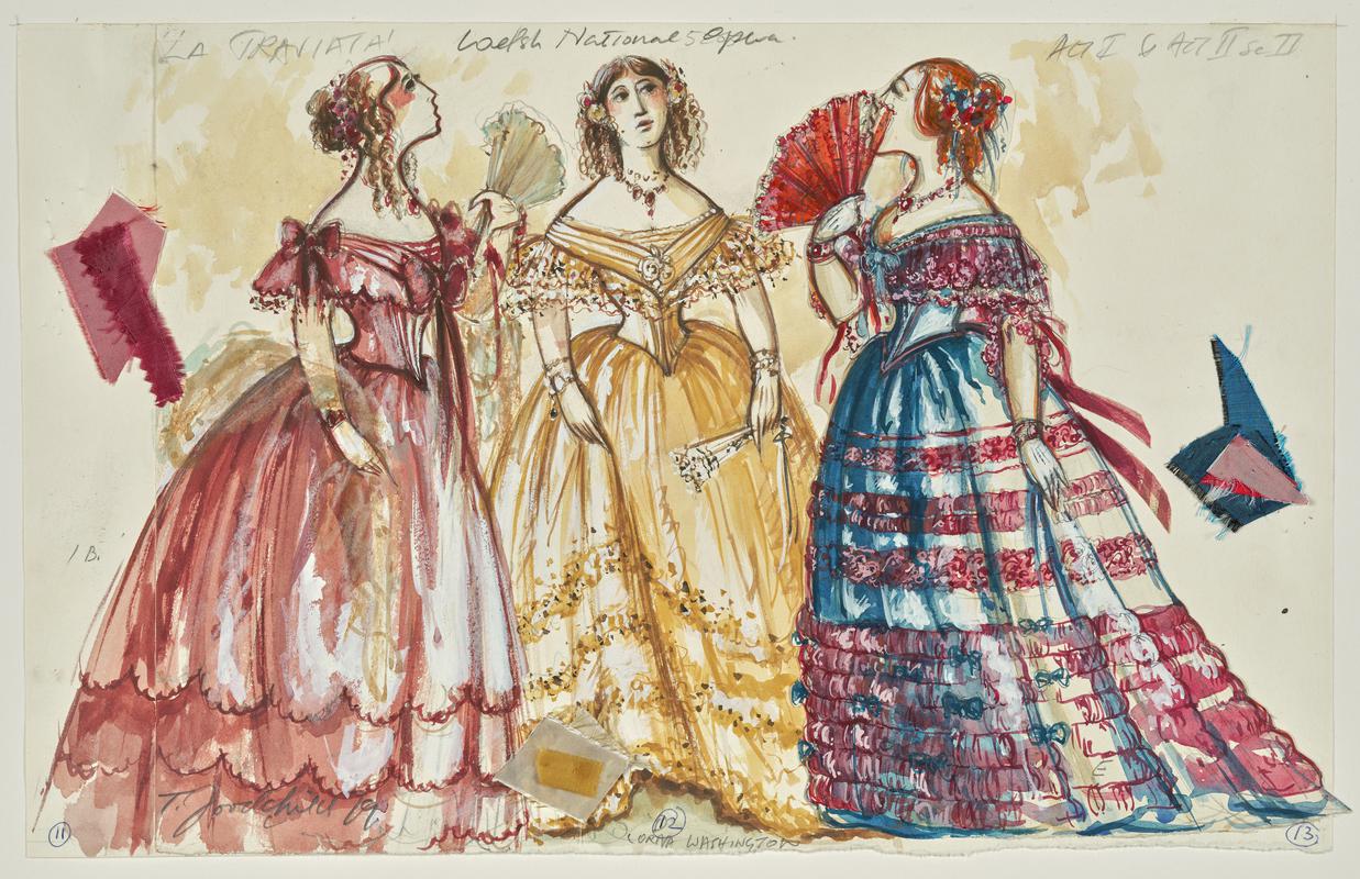 Three Chorus Ladies, "La Traviata", Acts I and II, Scene II