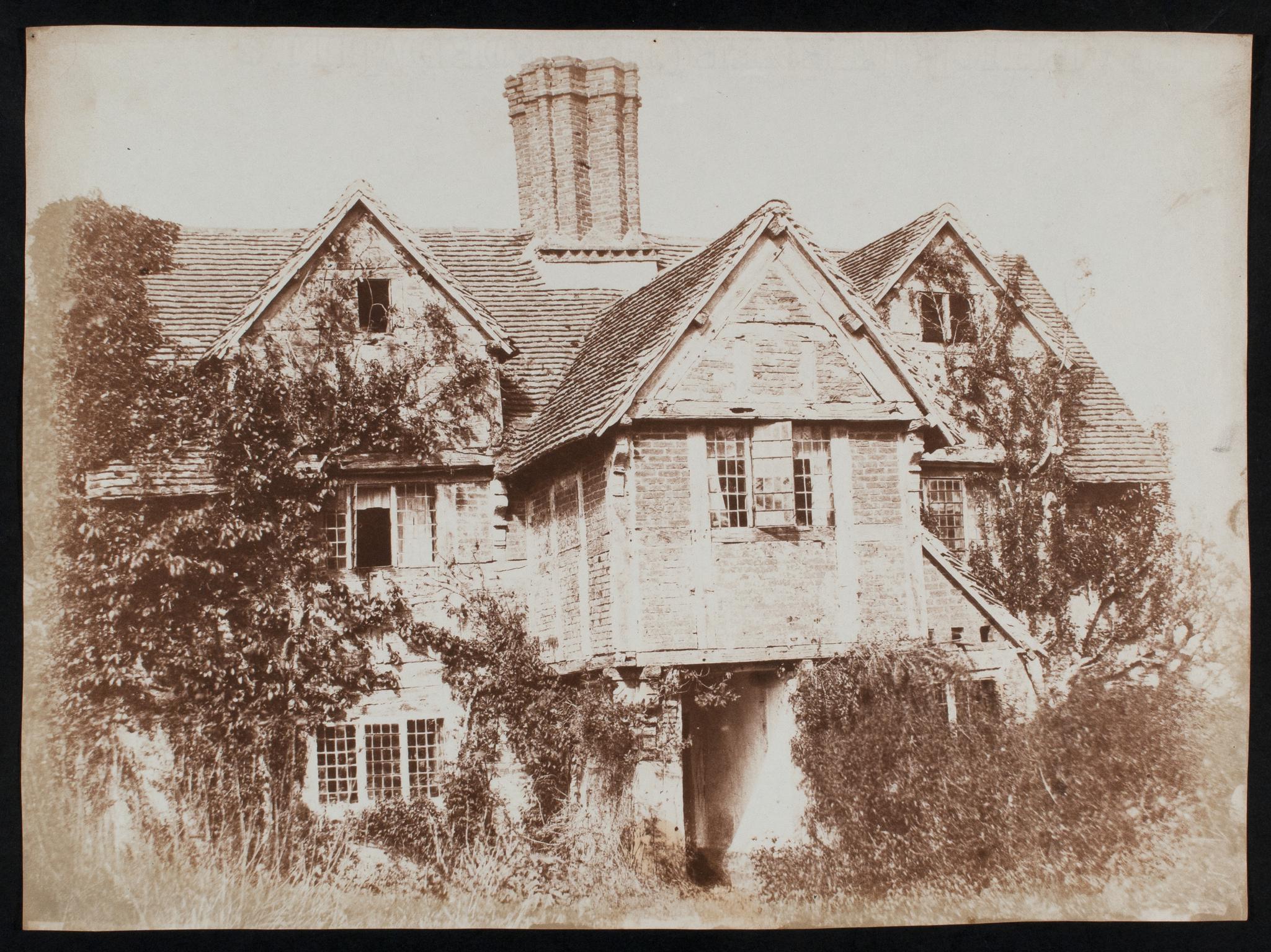 Half-timbered brick house, photograph