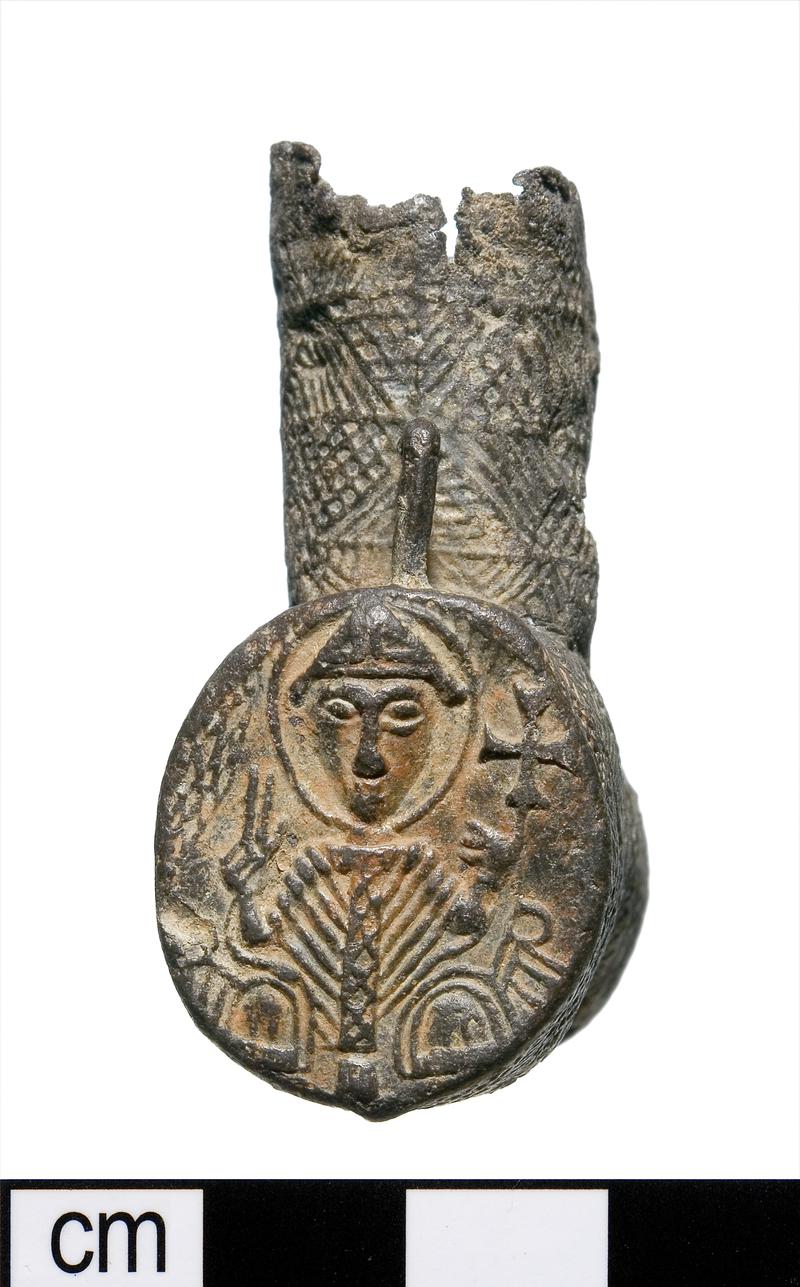 Medieval lead ampulla