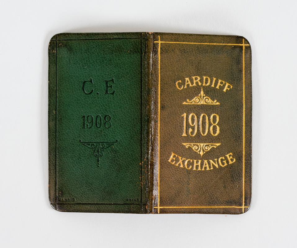 Membership ticket issued to Herbert  H. Merrett for Cardiff Coal and Shipping Exchange, 1908