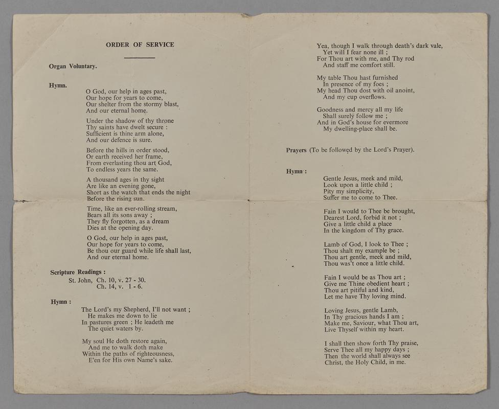 Order of service