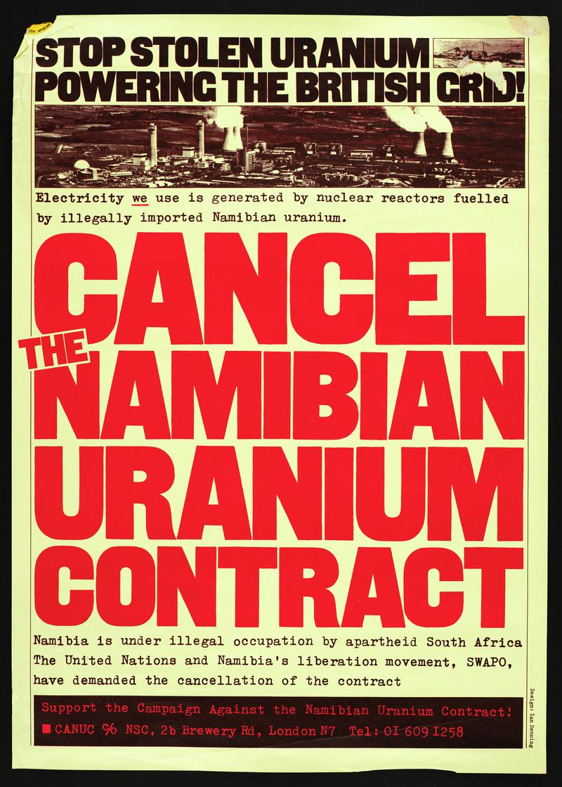 'Poster Cancel the Namibian Uranium Contract.'