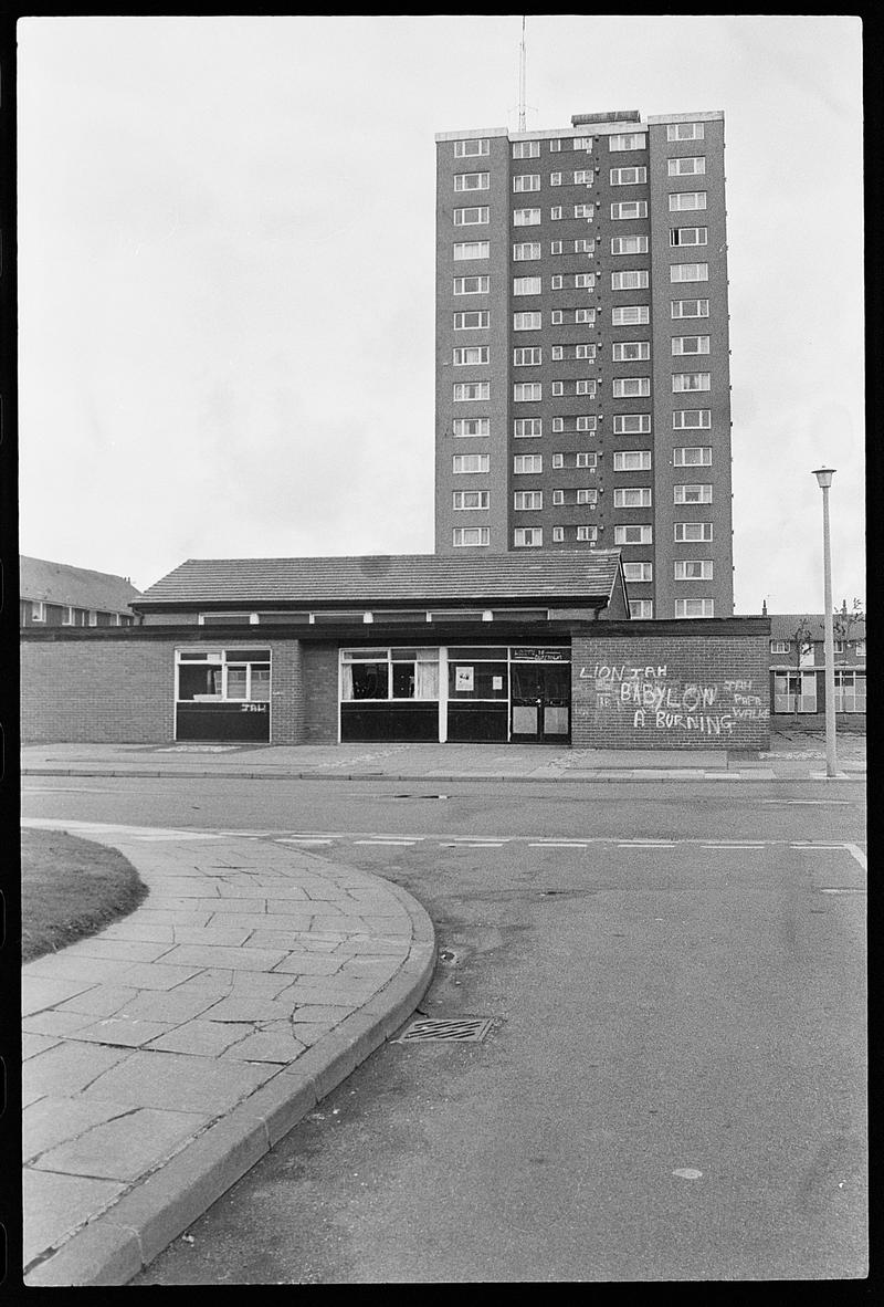 Block of flats in Loudoun Square, Butetown.