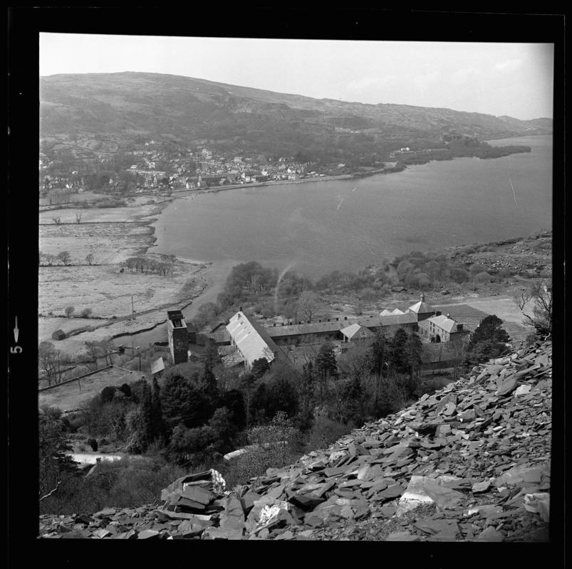 Aerial view of Gilfach Ddu worshops from Dinorwig Quarry, April 1973.



2014.35/73-76 appear on the same strip negative.