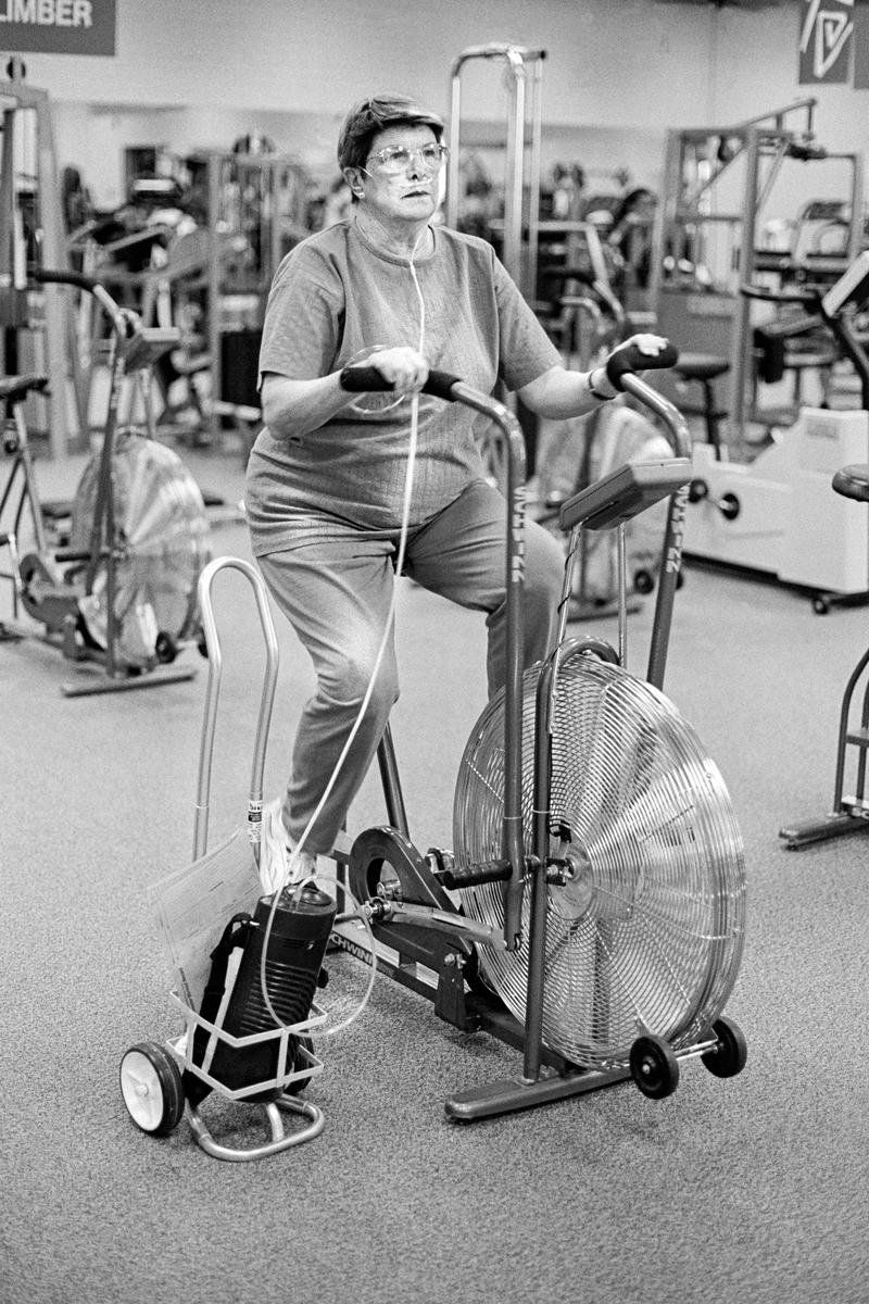 USA. ARIZONA. Community College Fitness class.  A positive aspects of American senior citizens is their realisation that the correct exercise is not only useful to prolong active life but is also fun.