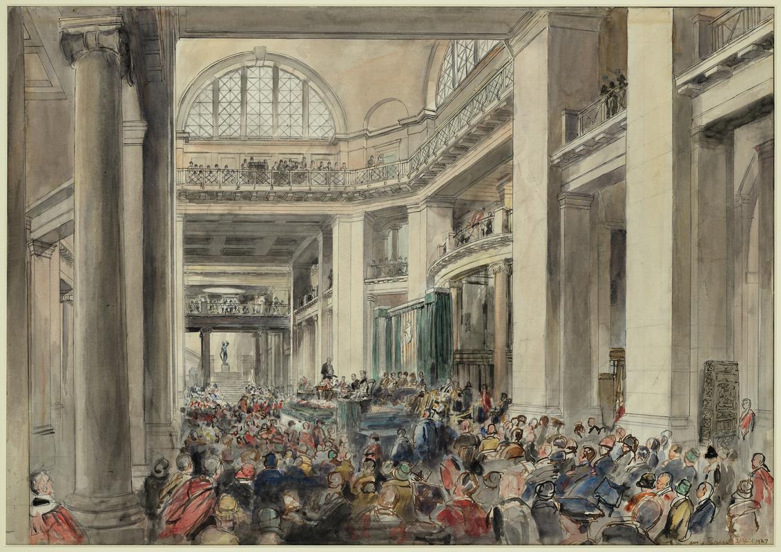 Scene at the formal opening of the National Museum of Wales by His Majesty King George V on Aril 21 1927