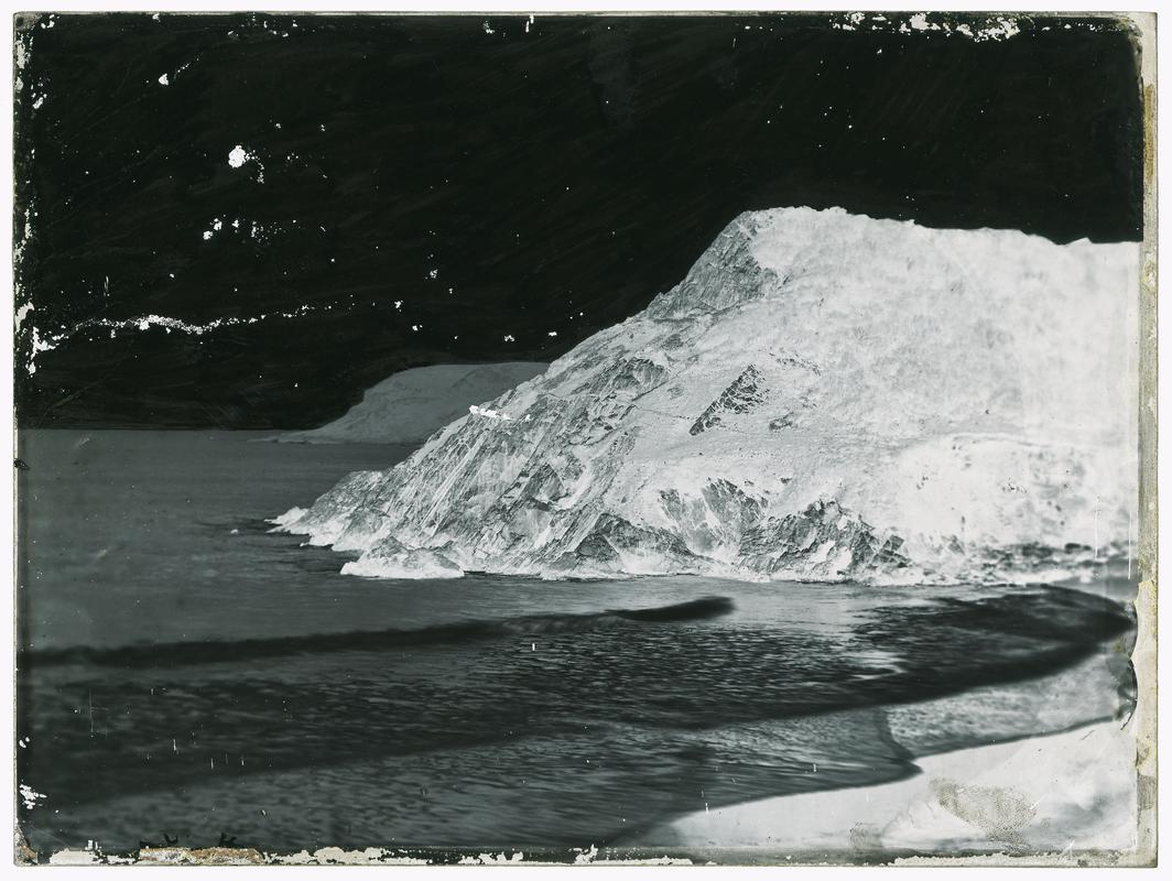 Waves in Caswell Bay (glass negative)