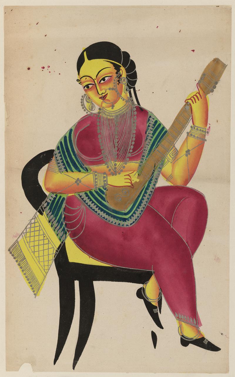 Lady playing sitar