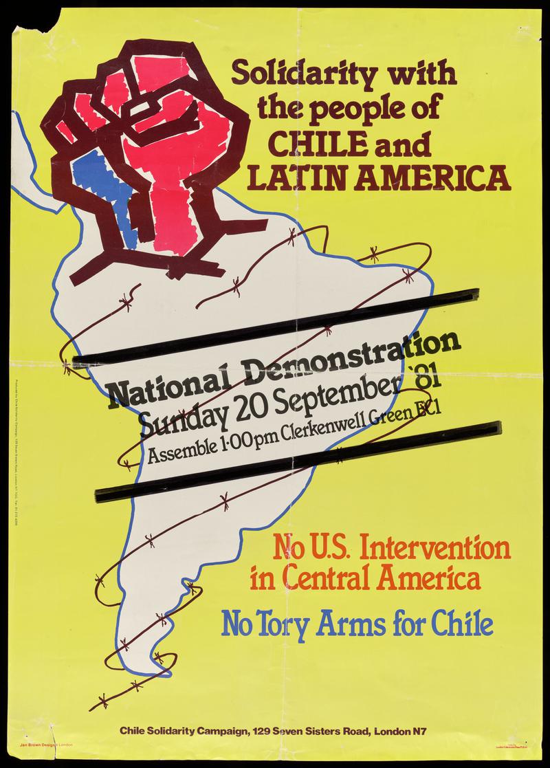 Poster advertising a demonstration held on 20 September 1981 'in solidarity with the people of Chile and Latin America.