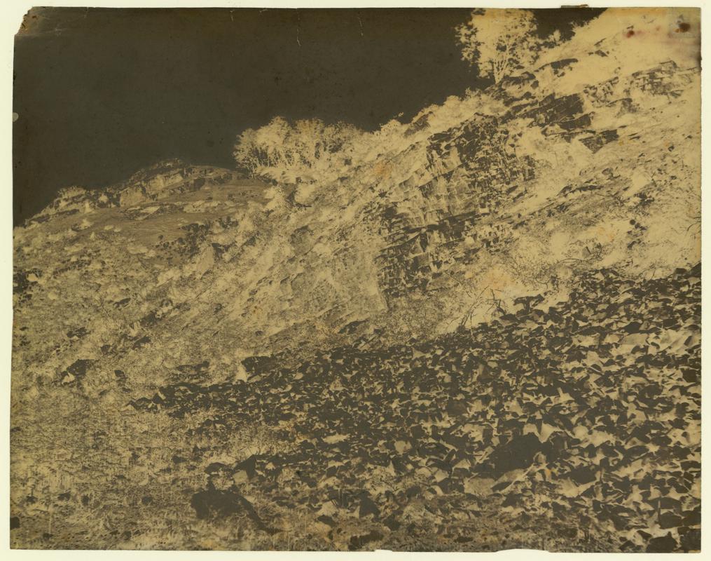 Wax paper calotype negative. Bishopston Rocks (1855-1860)