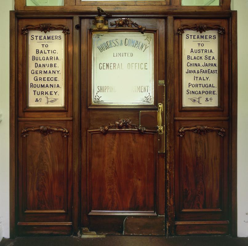 Inner door to Burgess & Co's General Offices, Swansea