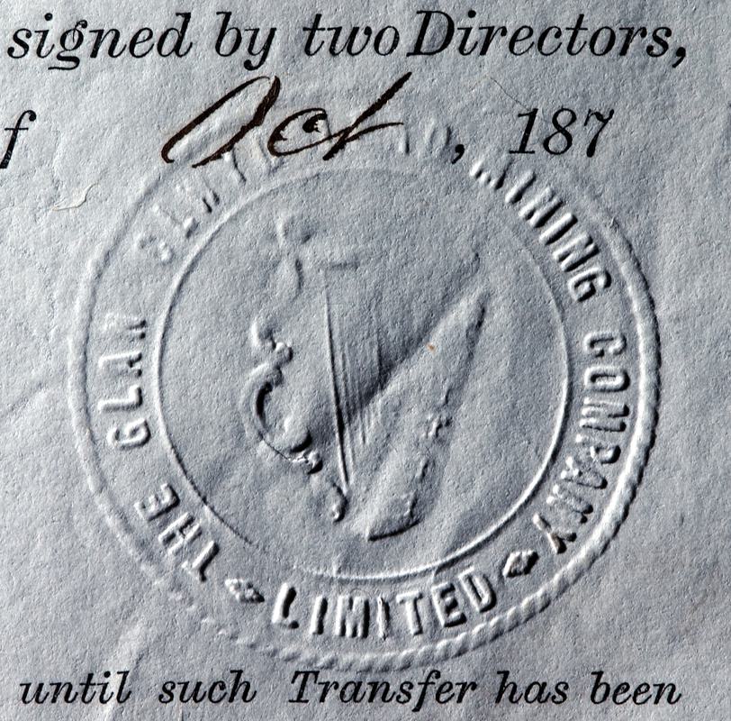 Glan Clwyd Lead Mining Co. Ltd. share certificate