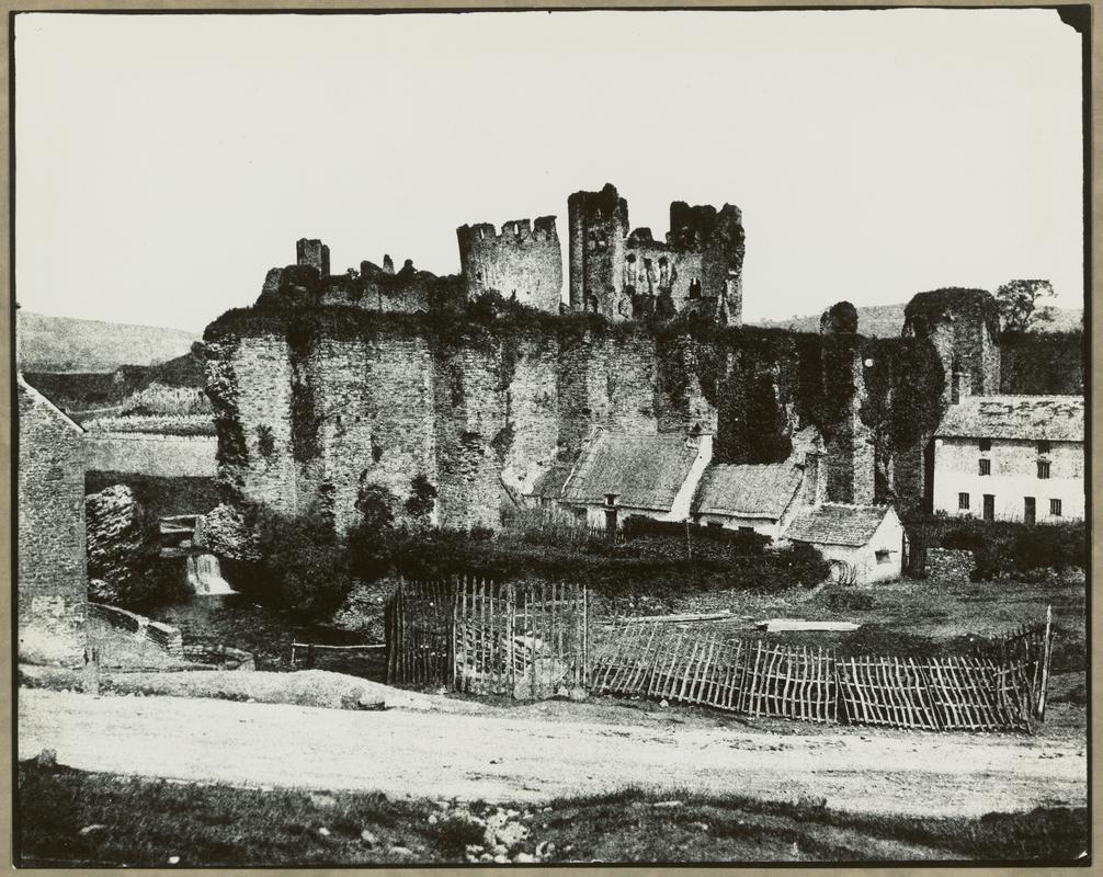Caerphilly Castle from the village (1855-1860)