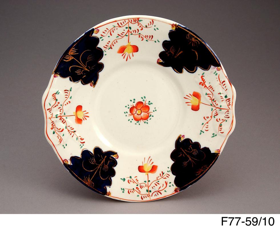 Plate, part of Gaudy Welsh china teaset