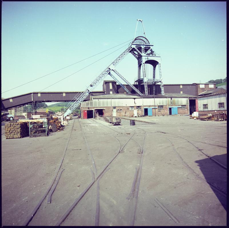 Colour film negative showing a surface view of Lady Windsor Colliery.  'Lady Windsor' is transcribed from original negative bag.