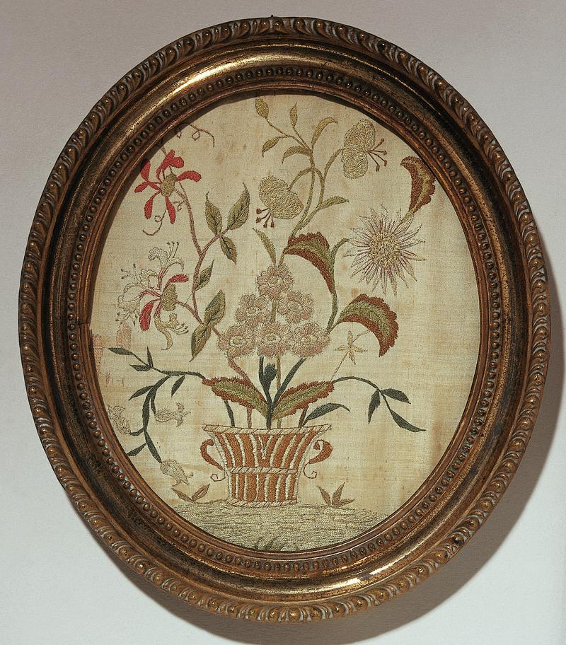 Sampler (pictorial & school), made in Oswestry, 1794