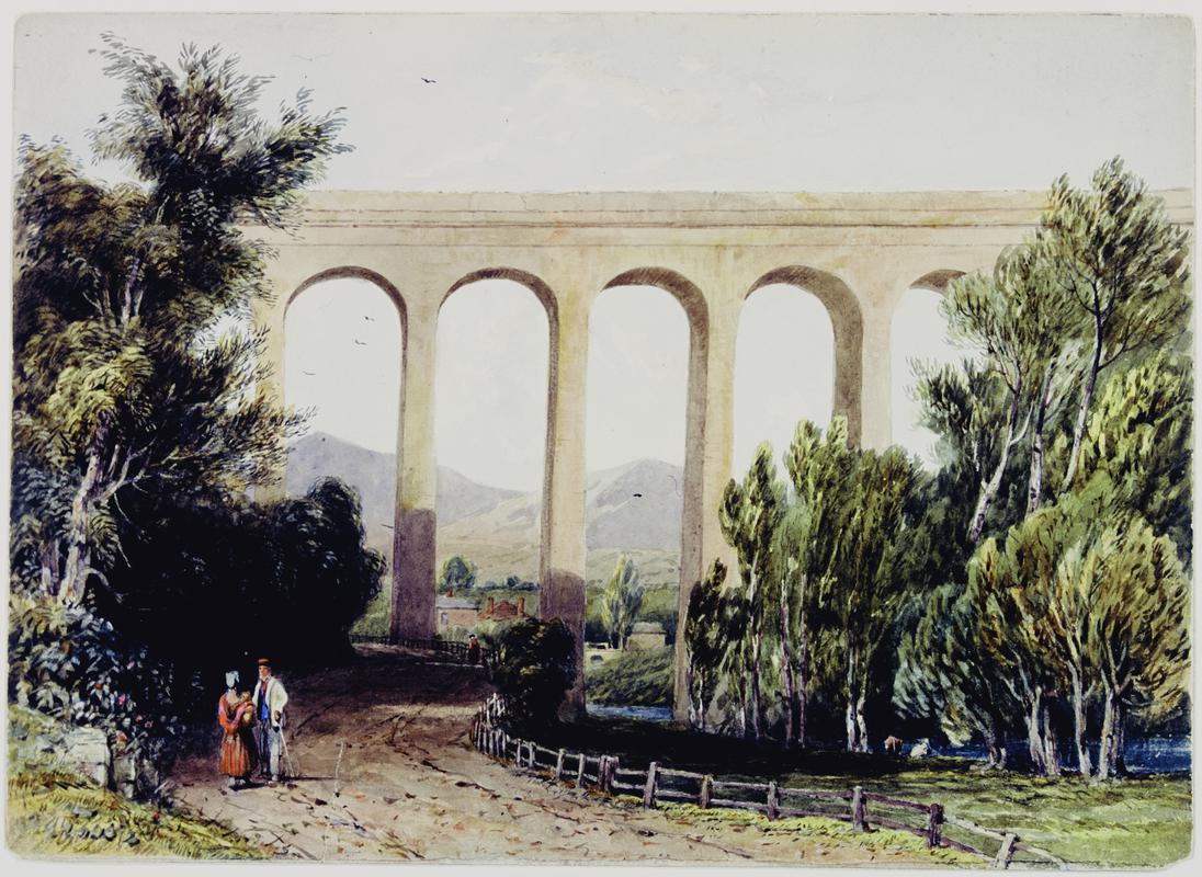 Painting : view of a viaduct/aquaduct