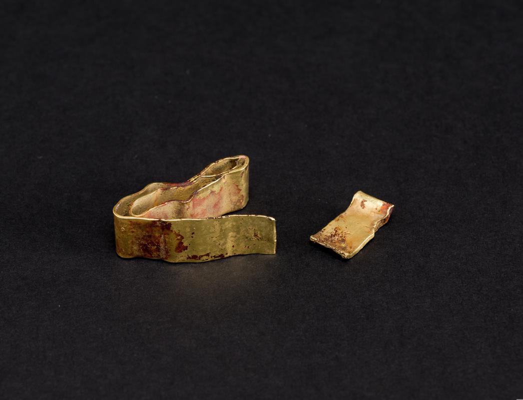 Late Bronze Age - gold bracelet & ribbon fragment
