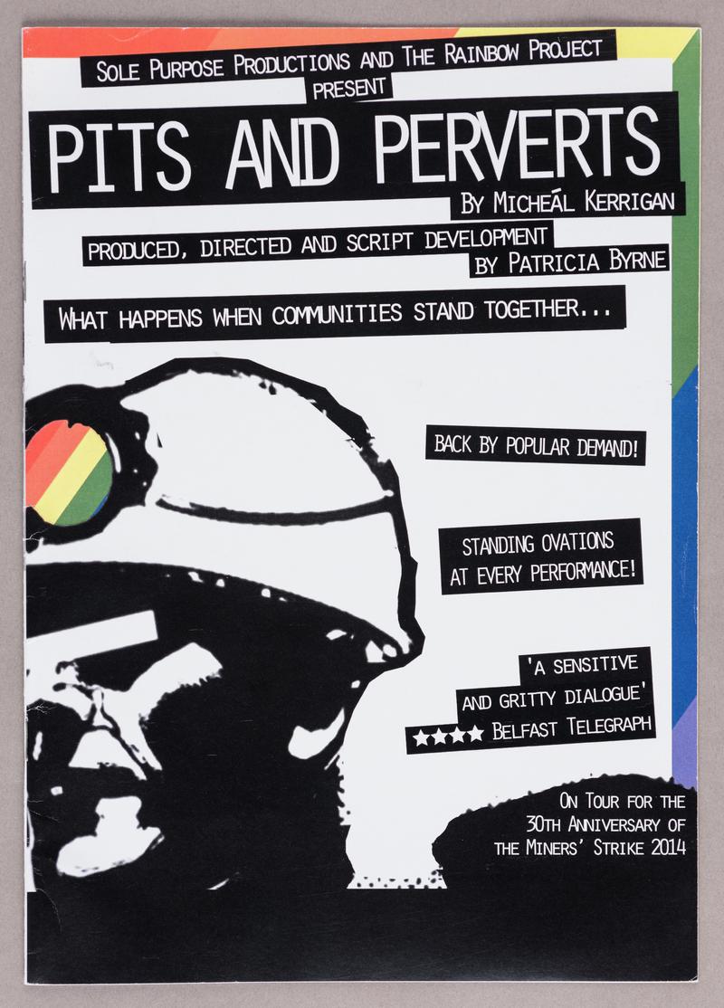Programme for play 'Pits and Perverts' by Micheal Kerrigan.