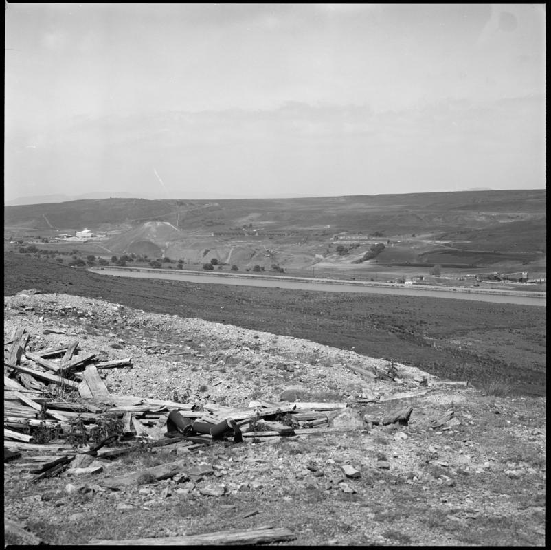 Black and white film negative showing a general view of Blaenavon.  'general view Blaenavon' is transcribed from original negative bag.