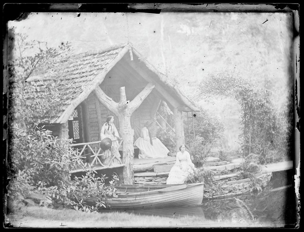 Boathouse on Upper Lake Penllergare (glass neg)