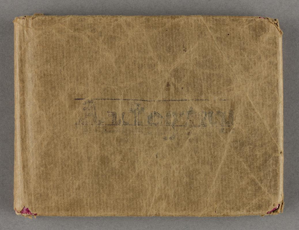 Autograph book with inscription, covered in brown paper. Some connected with the S.W.M.F. and the Spanish Civil War. Most date from 1926. Drawings by Ness Edwards MP. Front cover